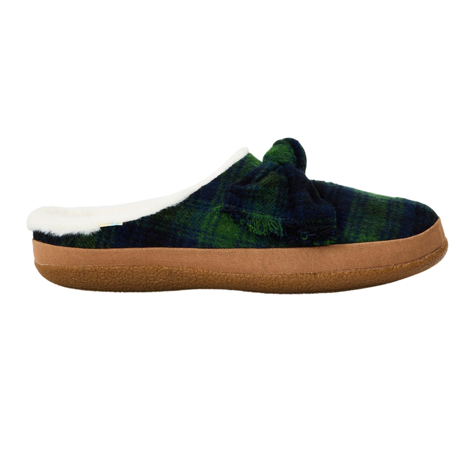 Green - Front - Toms Womens-Ladies Checked Slip-on Slippers