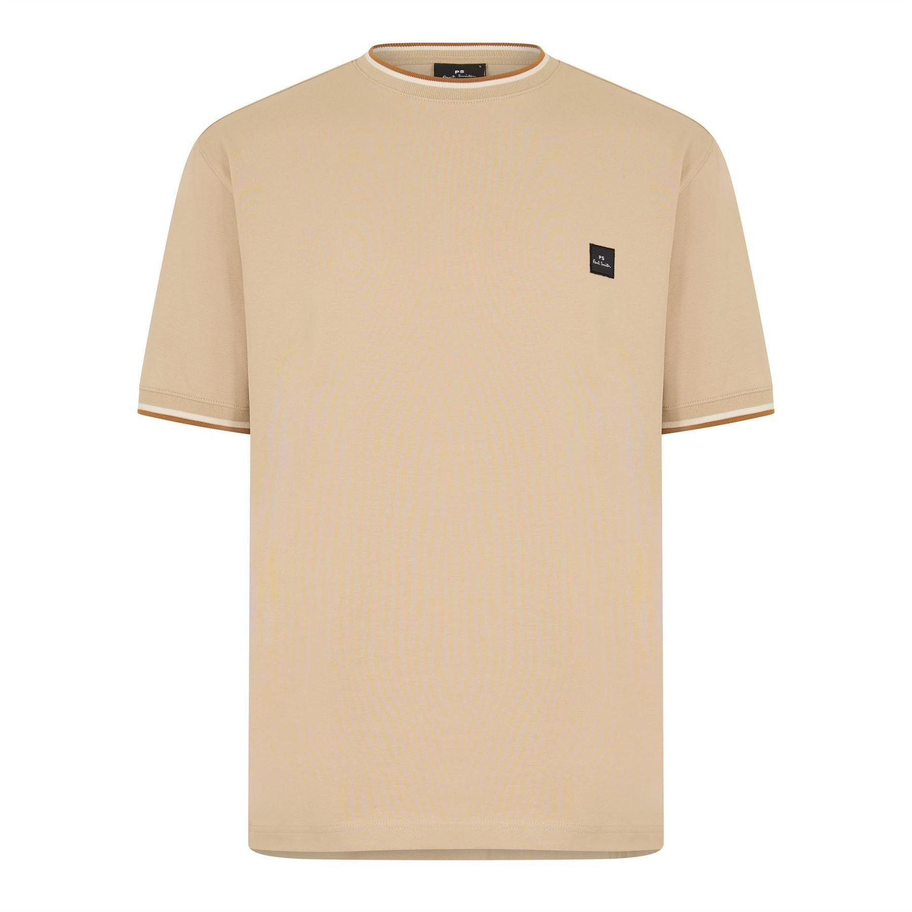 Beige - Front - Paul Smith Mens Logo T-Shirt