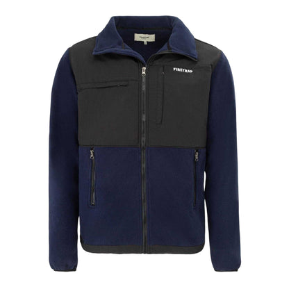 Maritime Blue - Front - Firetrap Mens Colour Block Fleece Jacket