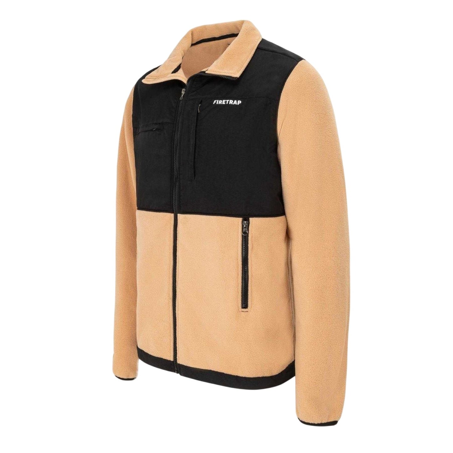 Apricot - Side - Firetrap Mens Colour Block Fleece Jacket
