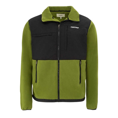 Calla Green - Front - Firetrap Mens Colour Block Fleece Jacket