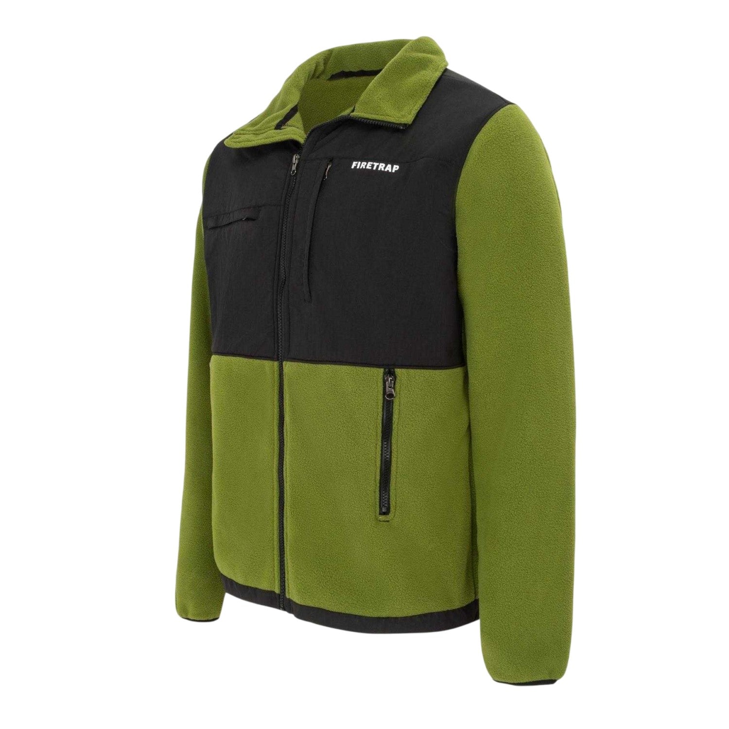 Calla Green - Side - Firetrap Mens Colour Block Fleece Jacket