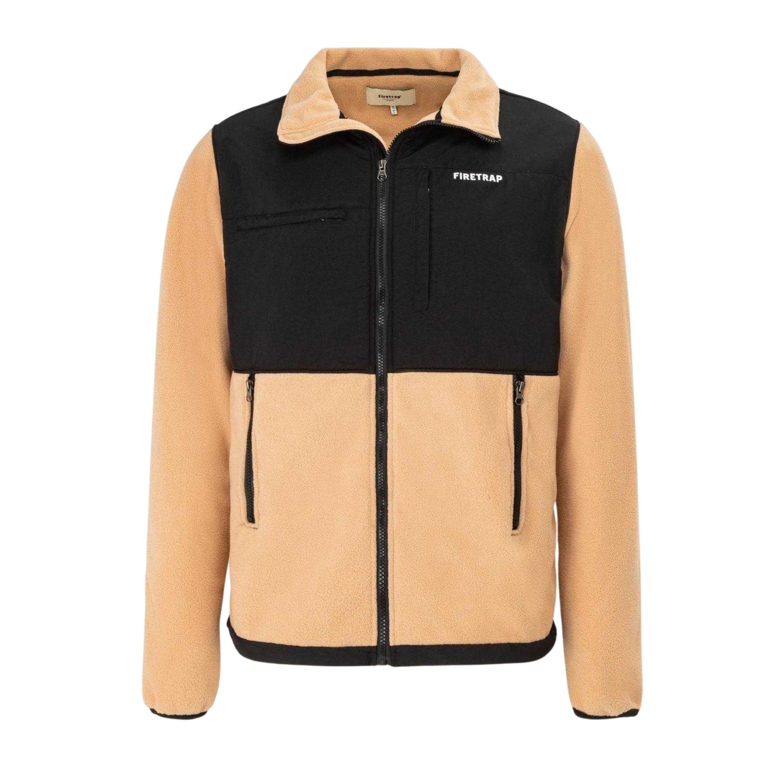 Apricot - Front - Firetrap Mens Colour Block Fleece Jacket