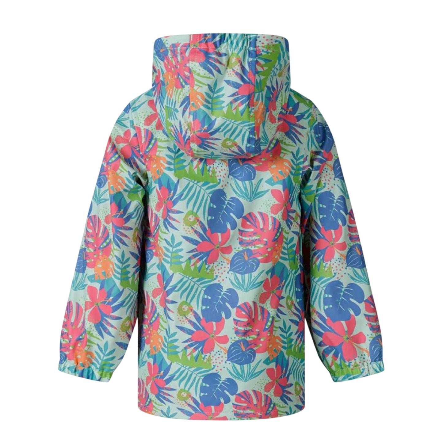 Mint - Back - Minoti Girls Tropical Raincoat