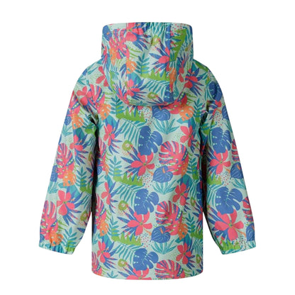 Mint - Back - Minoti Girls Tropical Raincoat
