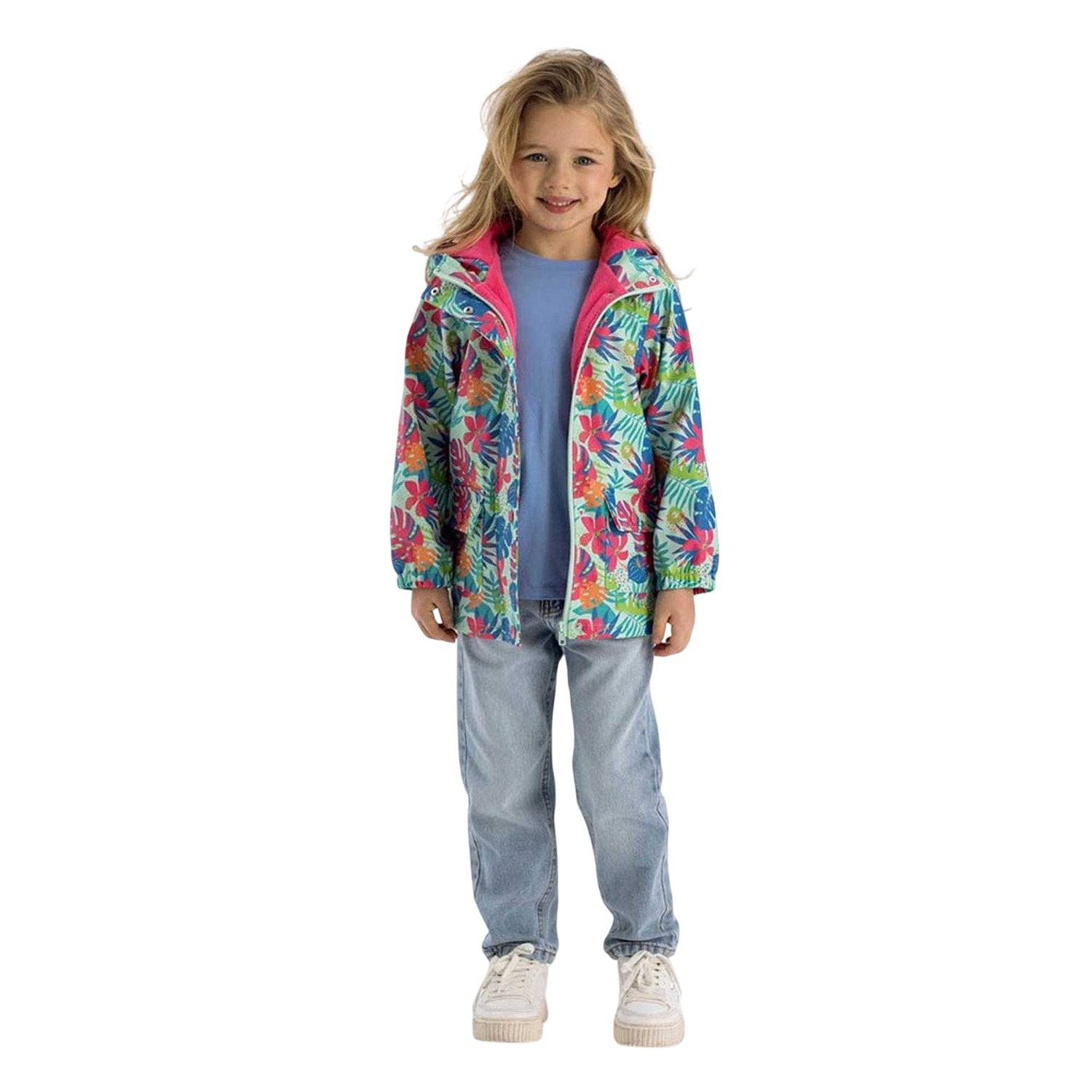 Mint - Pack Shot - Minoti Girls Tropical Raincoat
