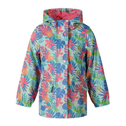 Mint - Front - Minoti Girls Tropical Raincoat
