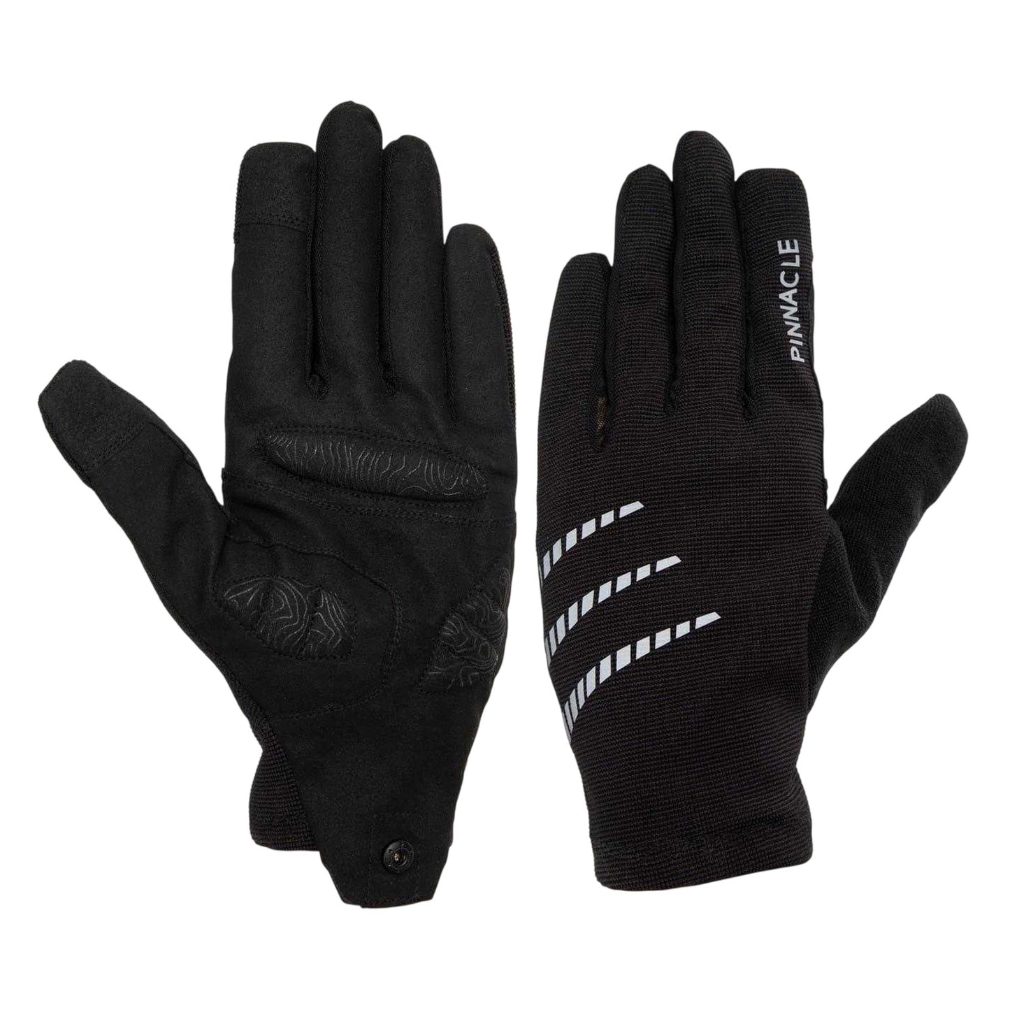 Black - Front - Pinnacle Mens Reflective Snug Fit Cycling Gloves
