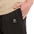 Black - Side - Timberland Mens Woven Badge Jogging Bottoms