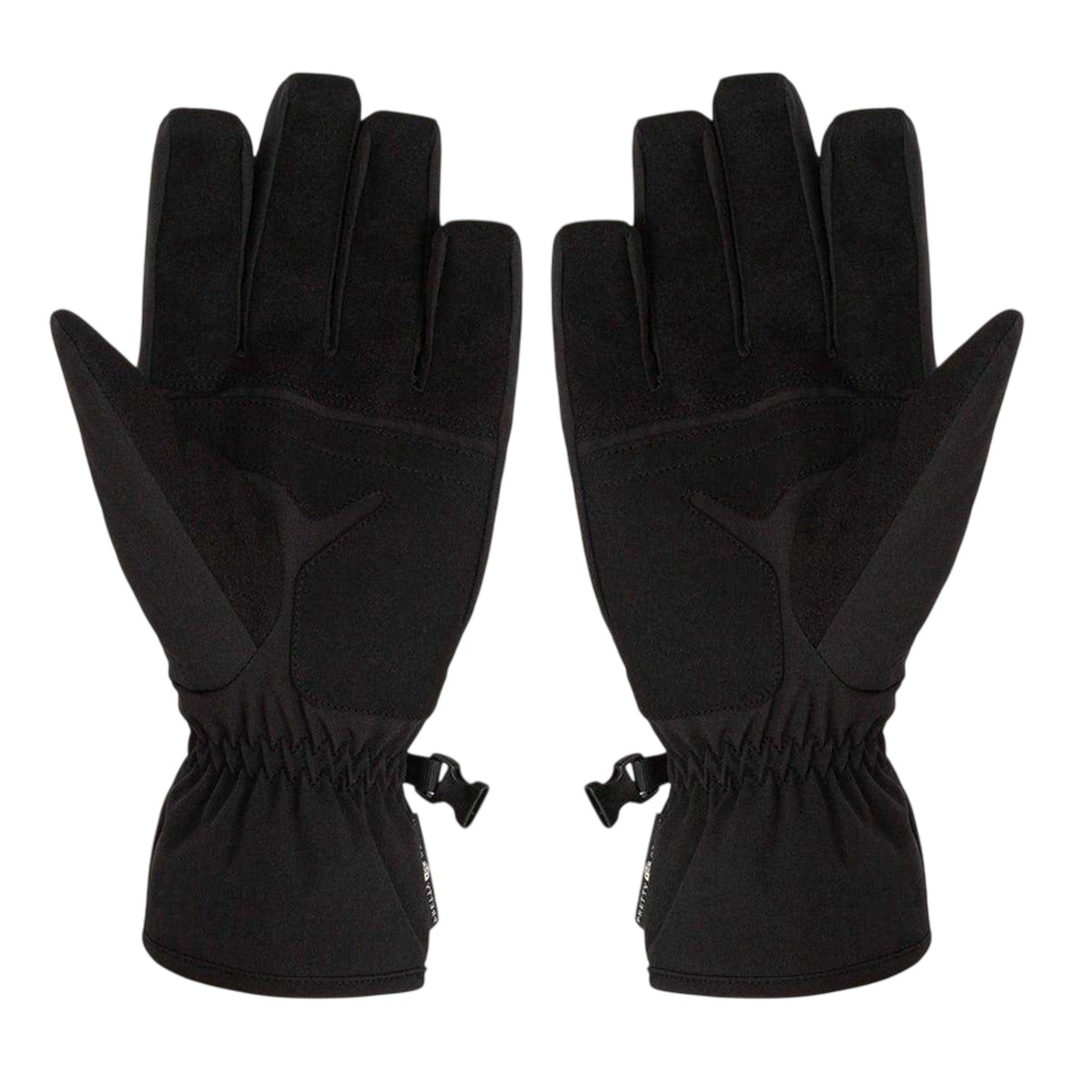 Black - Back - Pretty Green Unisex Adult Wind Resistant Plain Ski Gloves