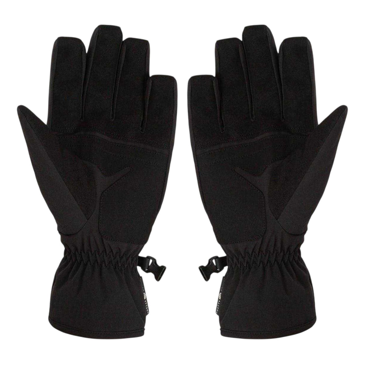 Black - Back - Pretty Green Unisex Adult Wind Resistant Plain Ski Gloves