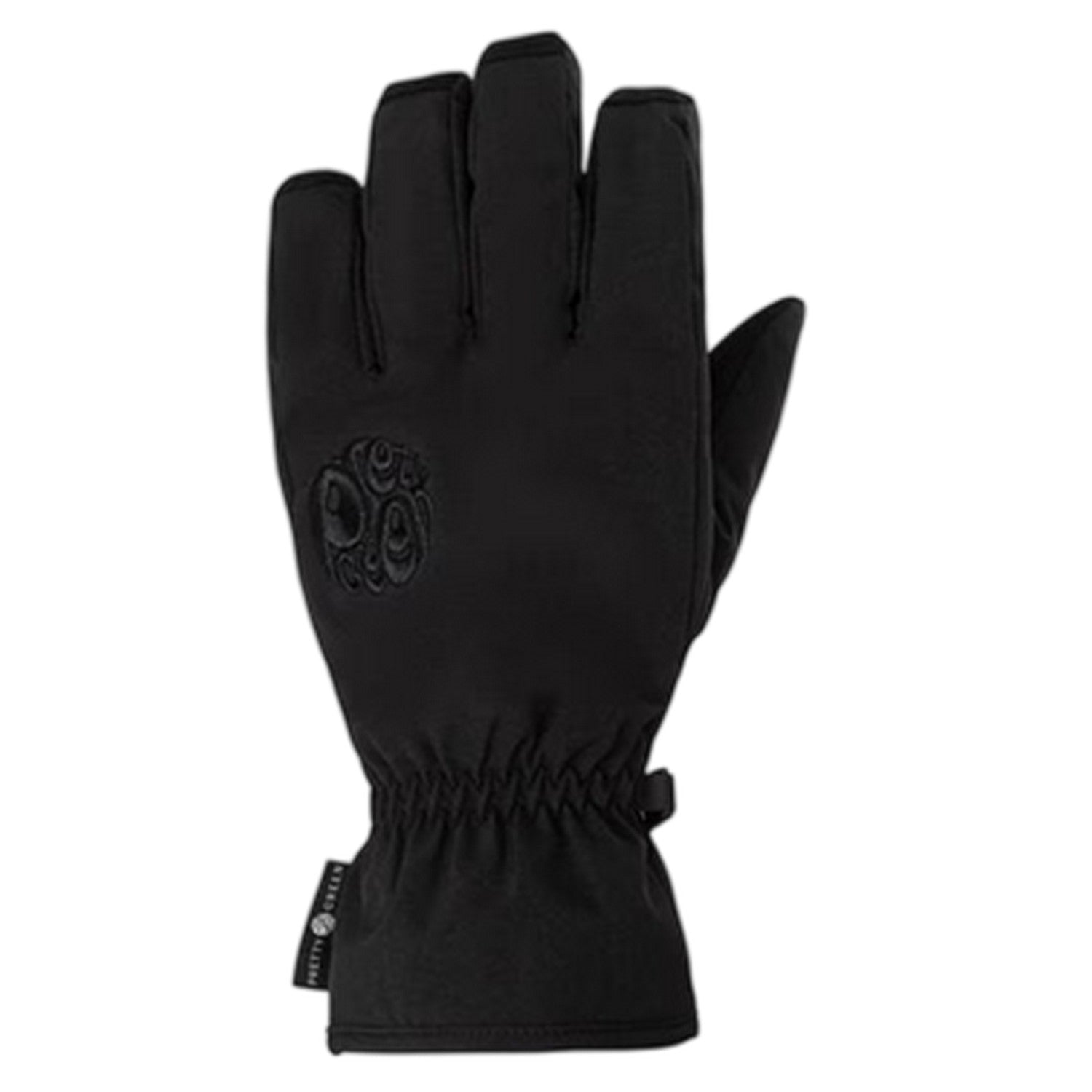Black - Side - Pretty Green Unisex Adult Wind Resistant Plain Ski Gloves