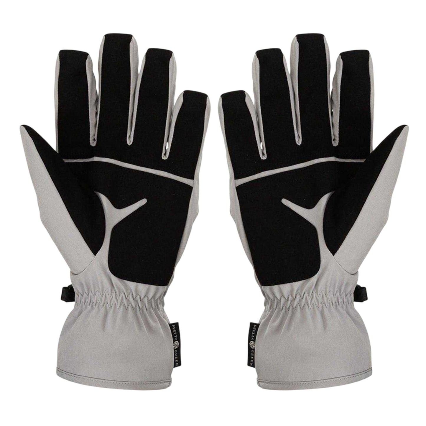 Grey - Back - Pretty Green Unisex Adult Wind Resistant Plain Ski Gloves