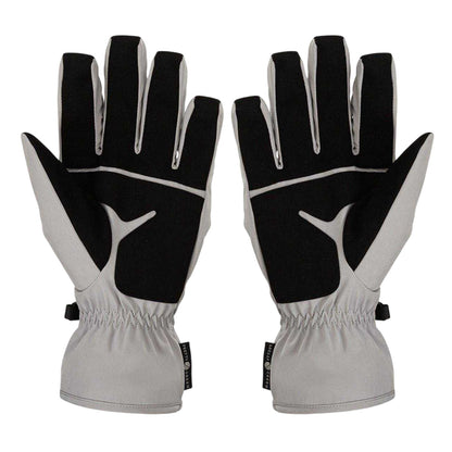 Grey - Back - Pretty Green Unisex Adult Wind Resistant Plain Ski Gloves