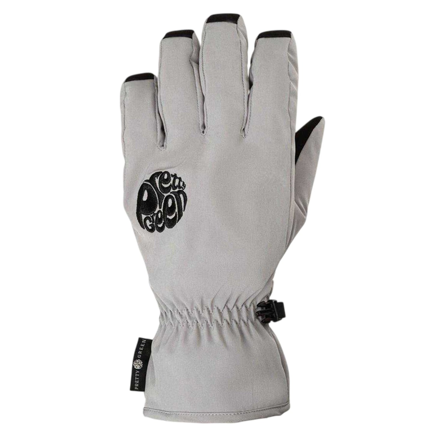 Grey - Side - Pretty Green Unisex Adult Wind Resistant Plain Ski Gloves