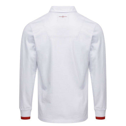 White - Back - England RFU Mens Crest Long-Sleeved Rugby Jersey