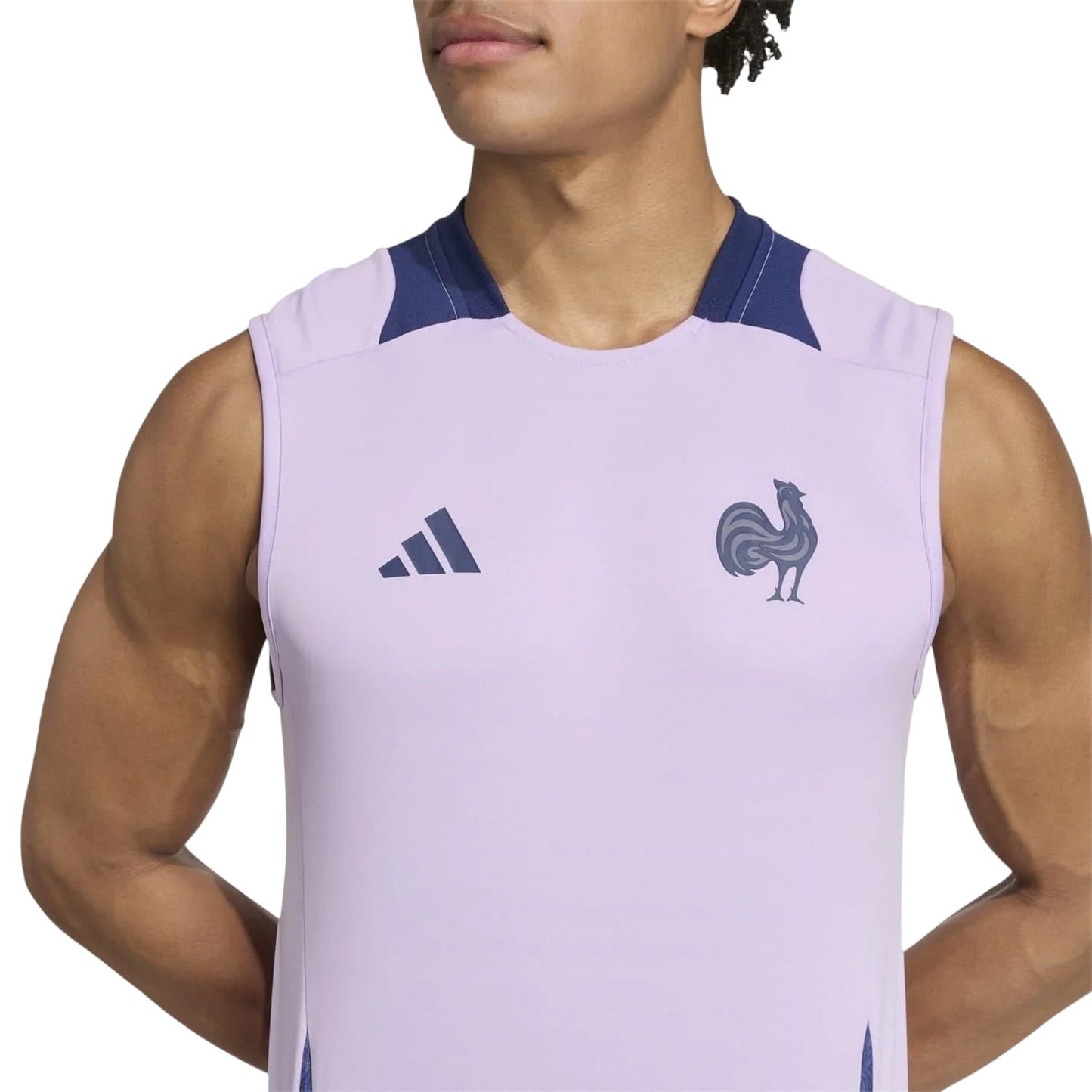 Plum Purple - Side - France Mens World Cup 2025 Adidas Rugby Vest Top