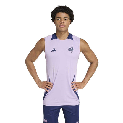 Plum Purple - Close up - France Mens World Cup 2025 Adidas Rugby Vest Top