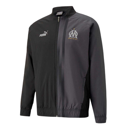 Black - Front - Puma Mens Prematch Olympique De Marseille FC Track Jacket