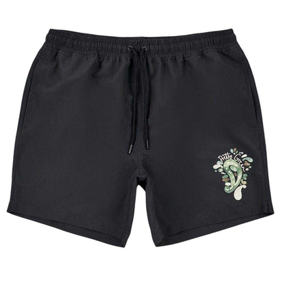 Black - Front - Pretty Green Mens Graphic Print Swim Shorts
