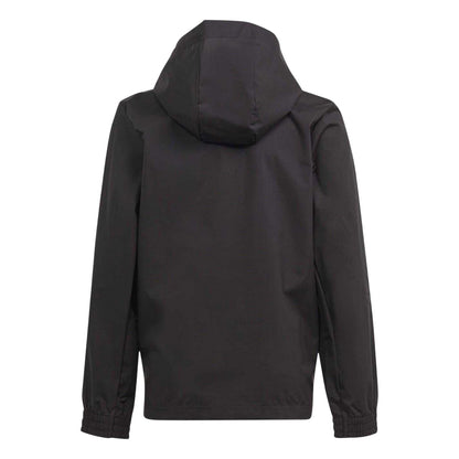 Black - Back - Adidas Childrens-Kids Entrada 22 Waterproof Jacket