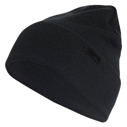 Black - Front - Adidas Metal Badge Beanie