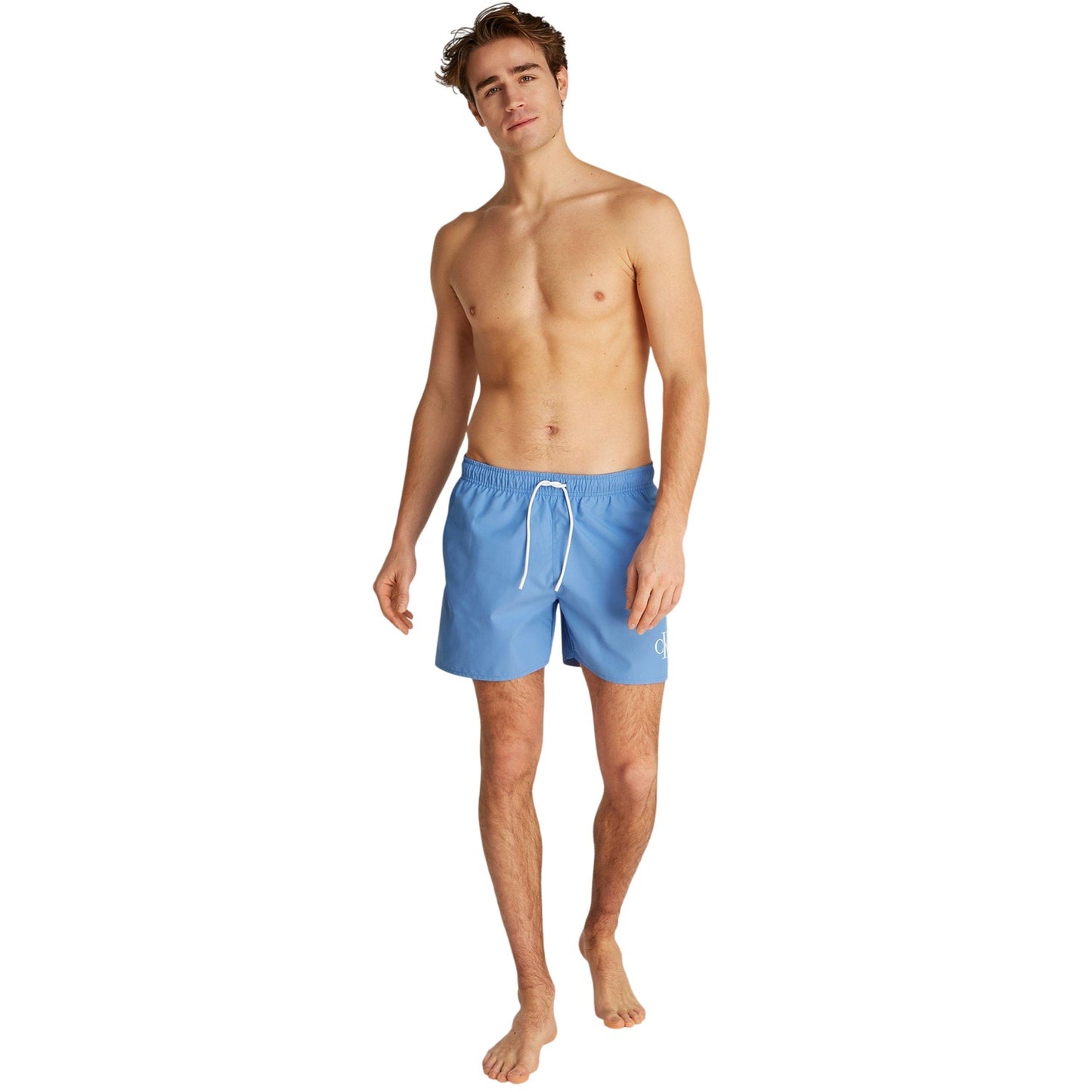 Glacier - Lifestyle - Calvin Klein Mens Contrast Logo Regular Swim Shorts