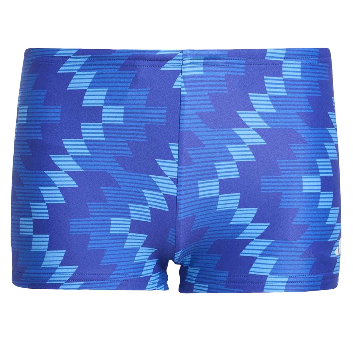 Lucid Blue - Front - Adidas Boys Geometric Swimming Trunks