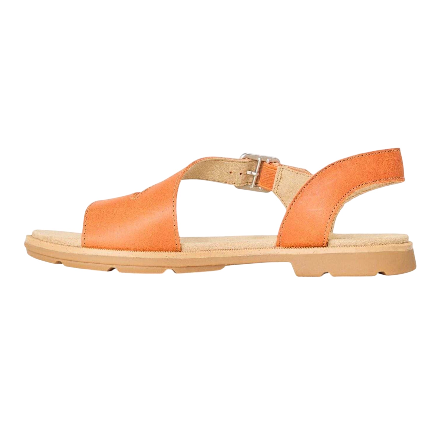 Orange - Back - Timberland Womens-Ladies Calista Bay Leather Flatform Sandals