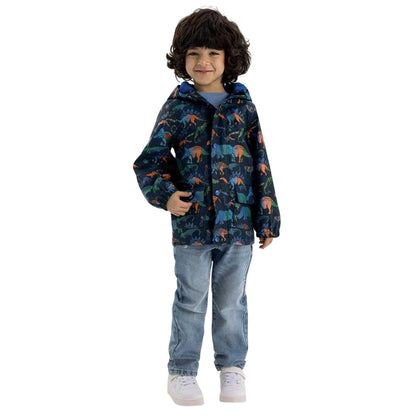 Navy - Lifestyle - Minoti Boys Dinosaur Waterproof Jacket