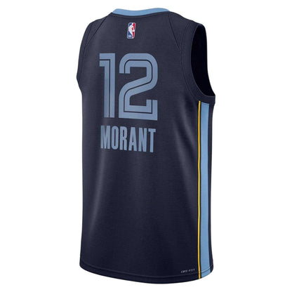 Memphis Blue - Back - Nike Childrens-Kids Ja Morant Basketball Jersey