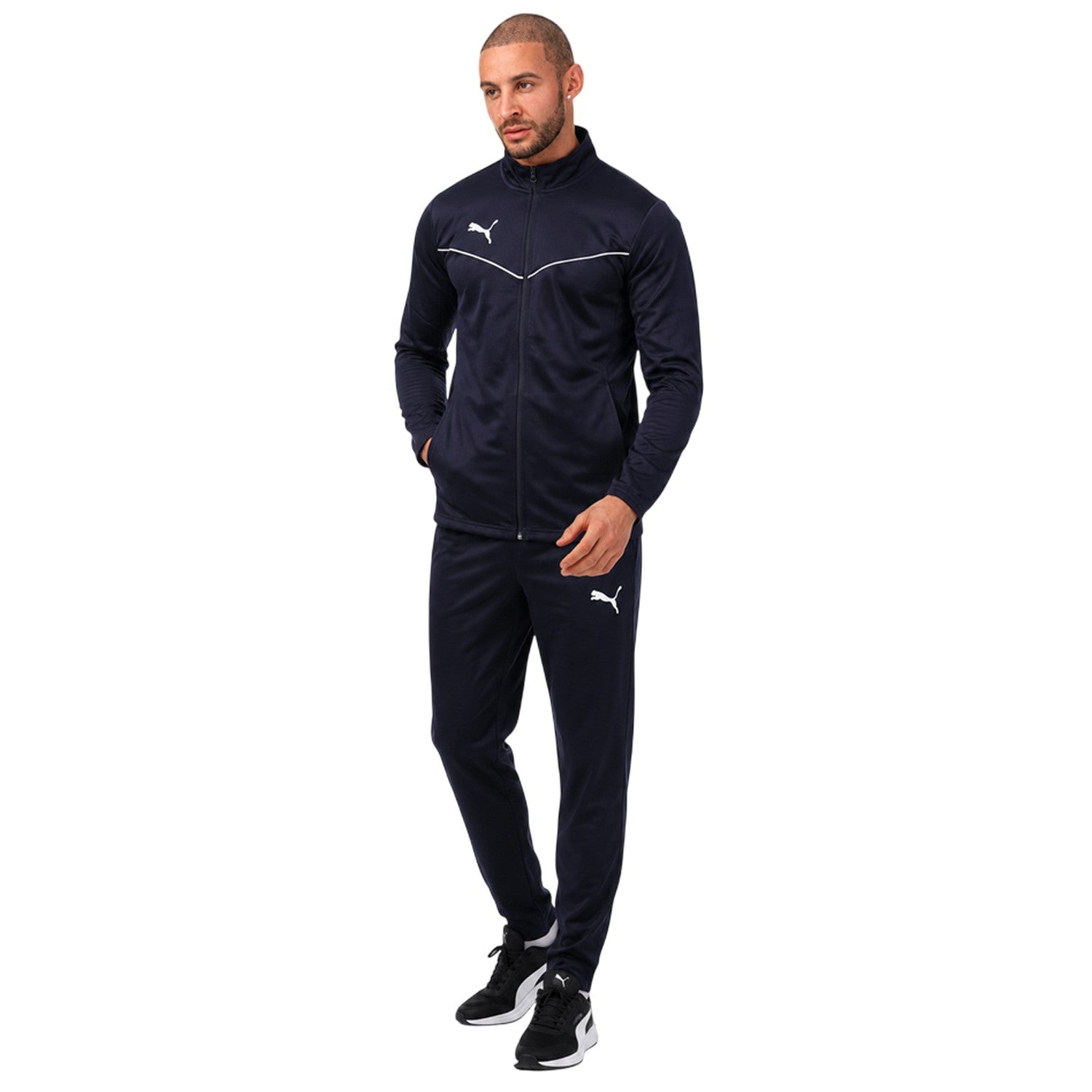 Navy - Lifestyle - Puma Mens Team Rise Moisture Wicking Regular Training Jacket