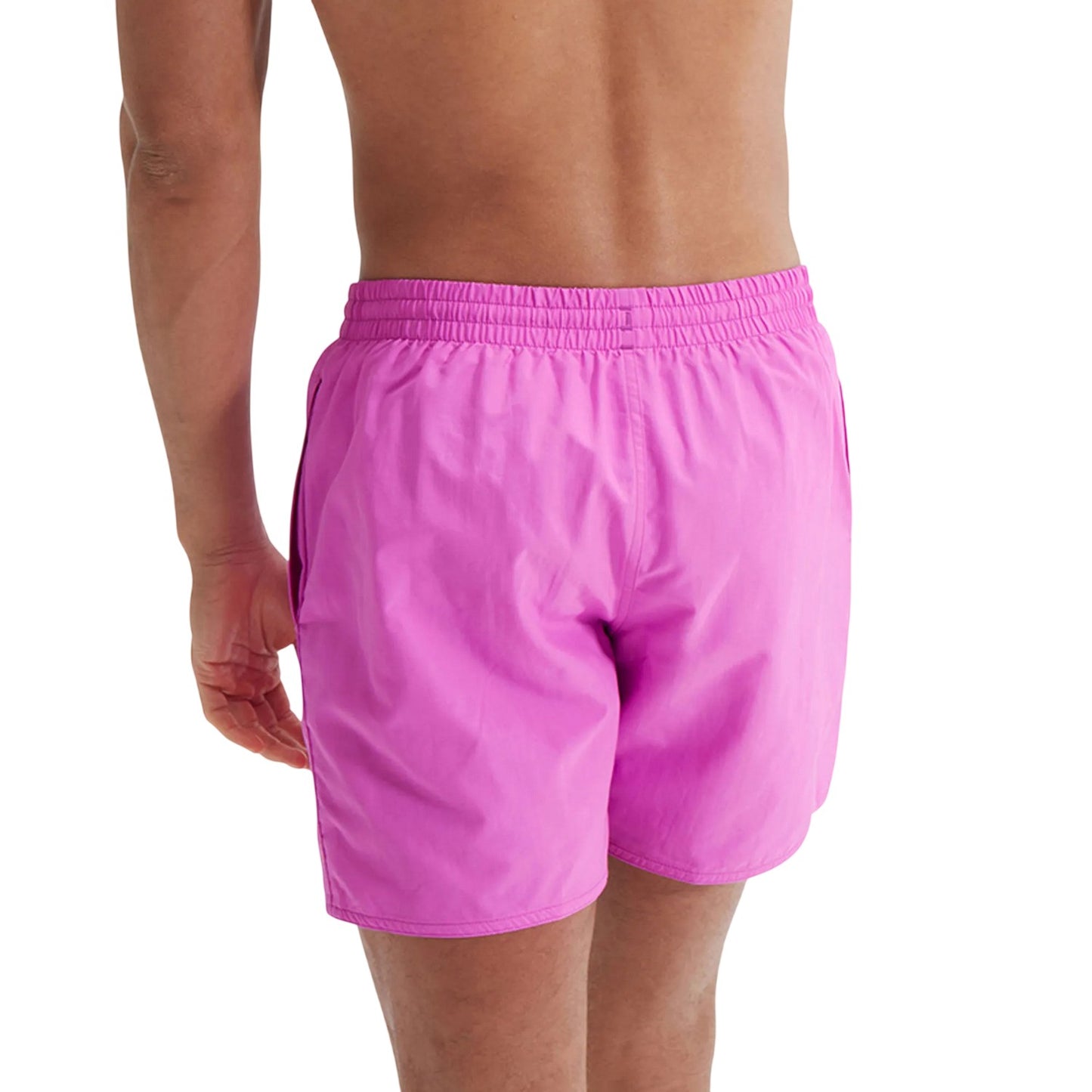 Pink - Back - Speedo Mens Essential Washed Swim Shorts