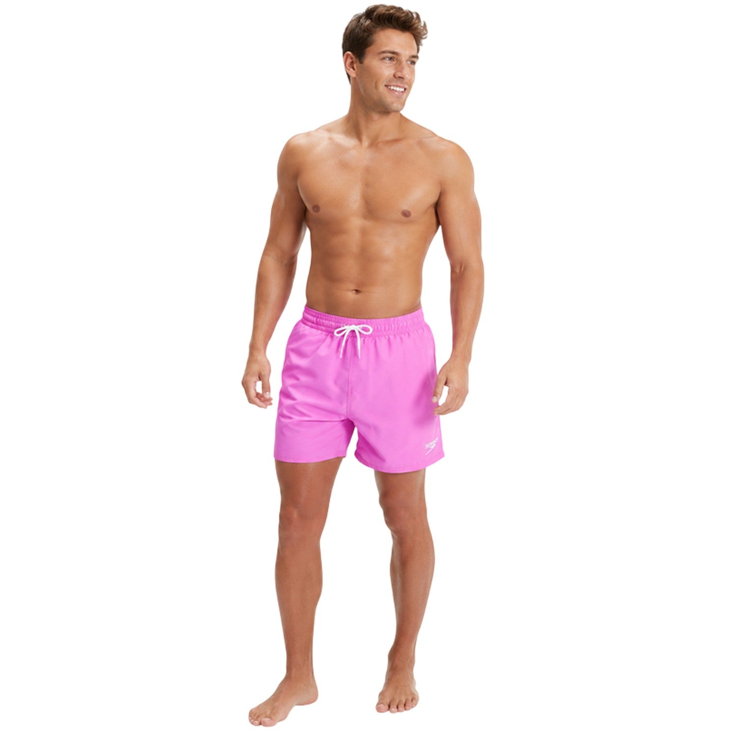 Pink - Pack Shot - Speedo Mens Essential Washed Swim Shorts