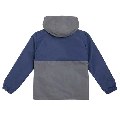 Navy-Grey - Back - Firetrap Childrens-Kids Lightweight Hooded Windbreaker