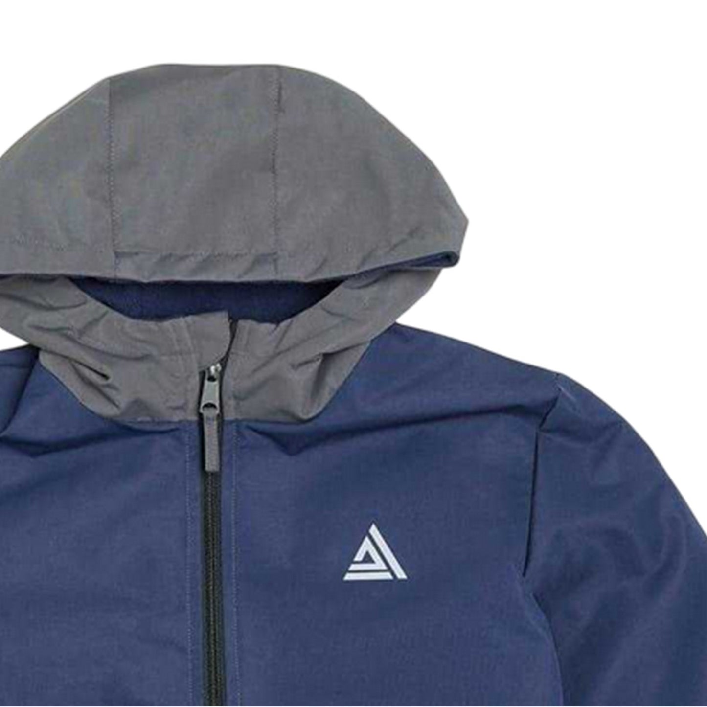 Navy-Grey - Side - Firetrap Childrens-Kids Lightweight Hooded Windbreaker