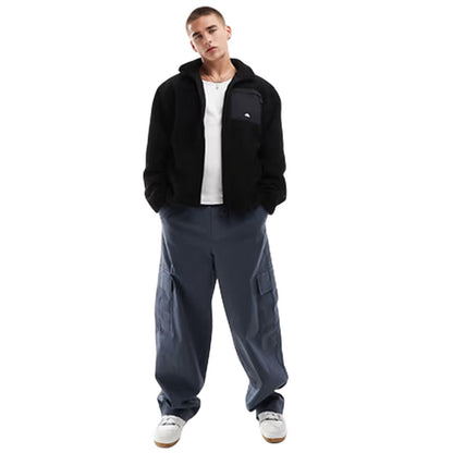 Black - Pack Shot - Ellesse Mens Vit Tech Fleece Tracksuit Top