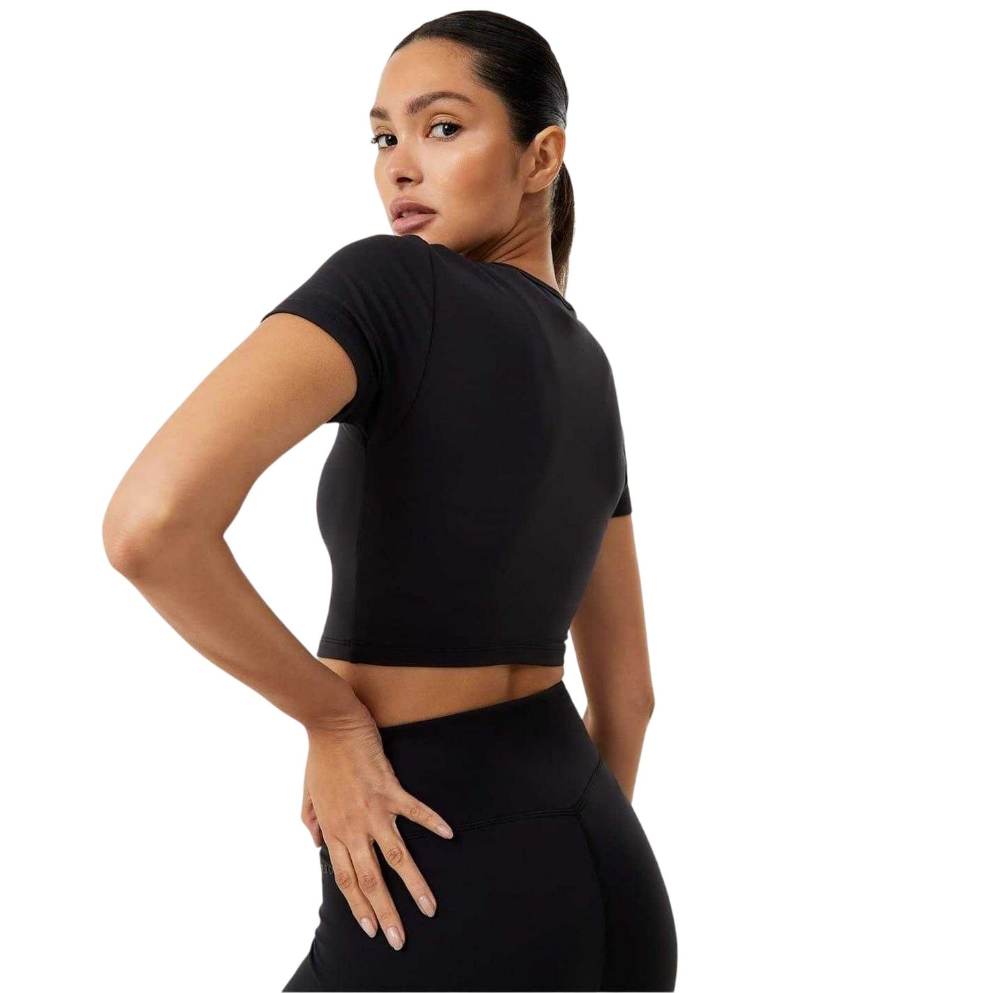 Black - Back - USA Pro Womens-Ladies Sophie Habboo Cropped T-Shirt