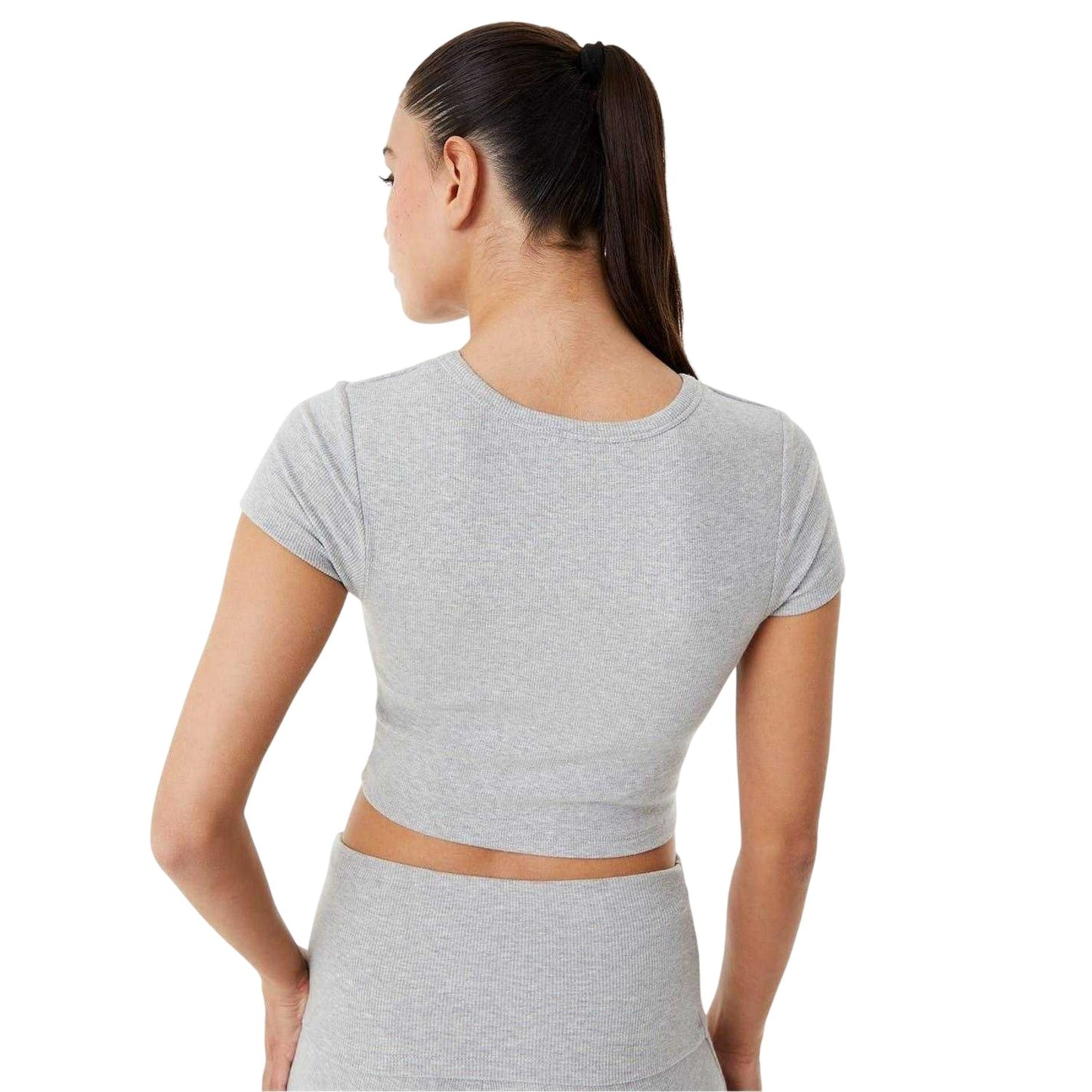 Grey - Back - USA Pro Womens-Ladies Sophie Habboo Cropped T-Shirt