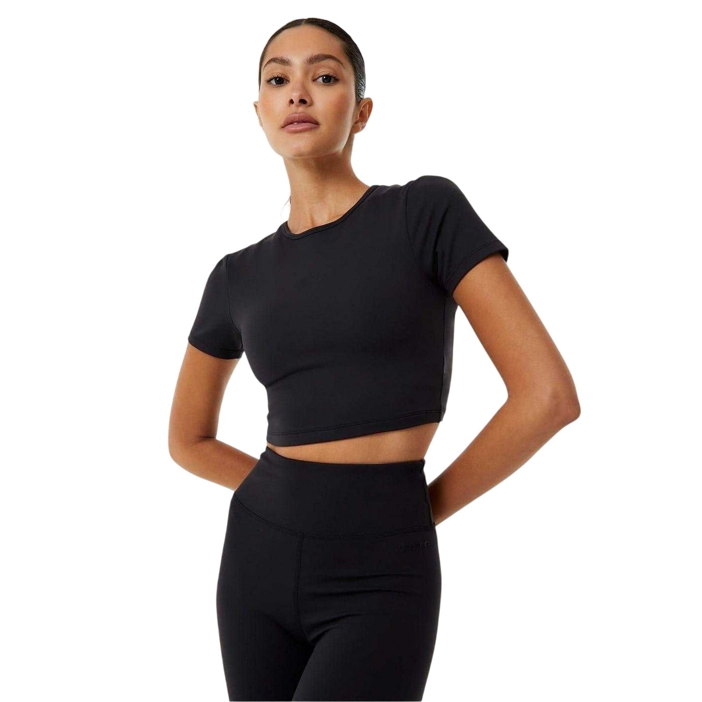 Black - Front - USA Pro Womens-Ladies Sophie Habboo Cropped T-Shirt