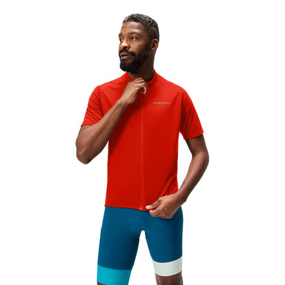 Flame Red - Side - Endura Mens Loop Short-Sleeved Cycling Jersey