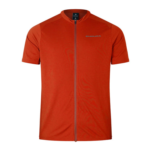Flame Red - Front - Endura Mens Loop Short-Sleeved Cycling Jersey