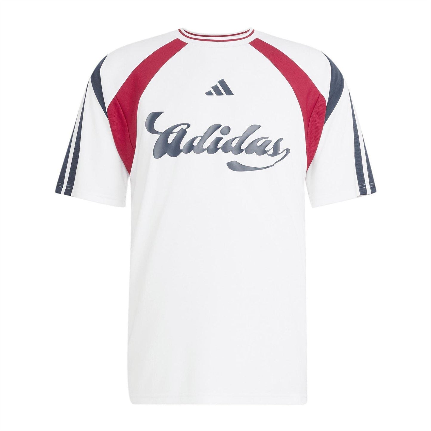 White-Red - Front - Adidas Mens HOT Raglan T-Shirt