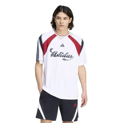 White-Red - Back - Adidas Mens HOT Raglan T-Shirt