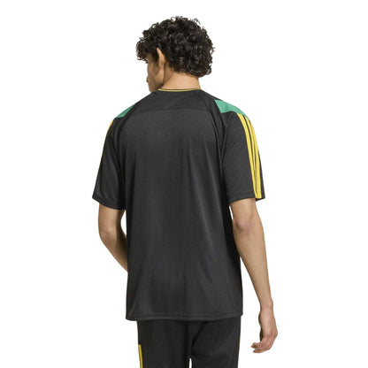 Black-Yellow - Back - Adidas Mens HOT Raglan T-Shirt