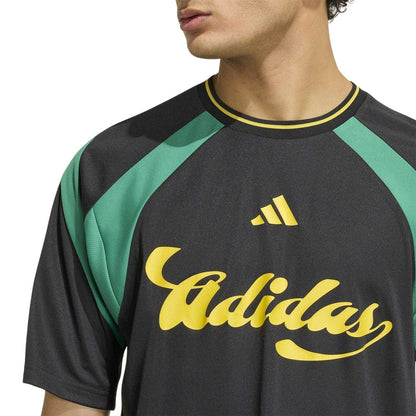 Black-Yellow - Side - Adidas Mens HOT Raglan T-Shirt