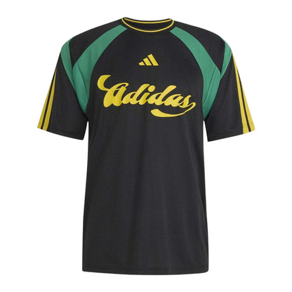 Black-Yellow - Front - Adidas Mens HOT Raglan T-Shirt