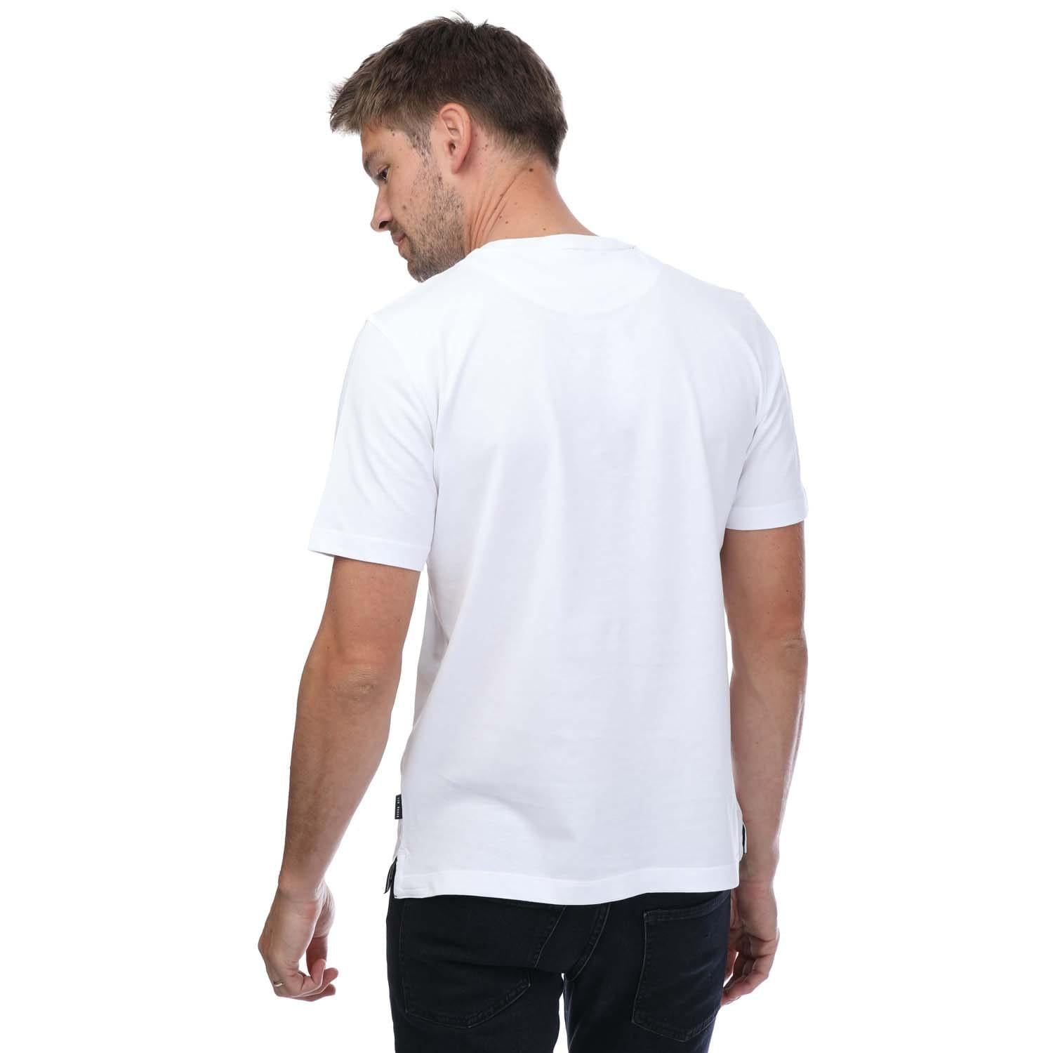 White - Back - Ted Baker Mens Lough Embroidered T-Shirt