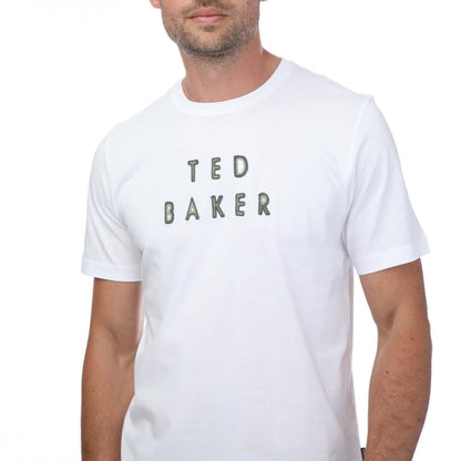 White - Side - Ted Baker Mens Lough Embroidered T-Shirt