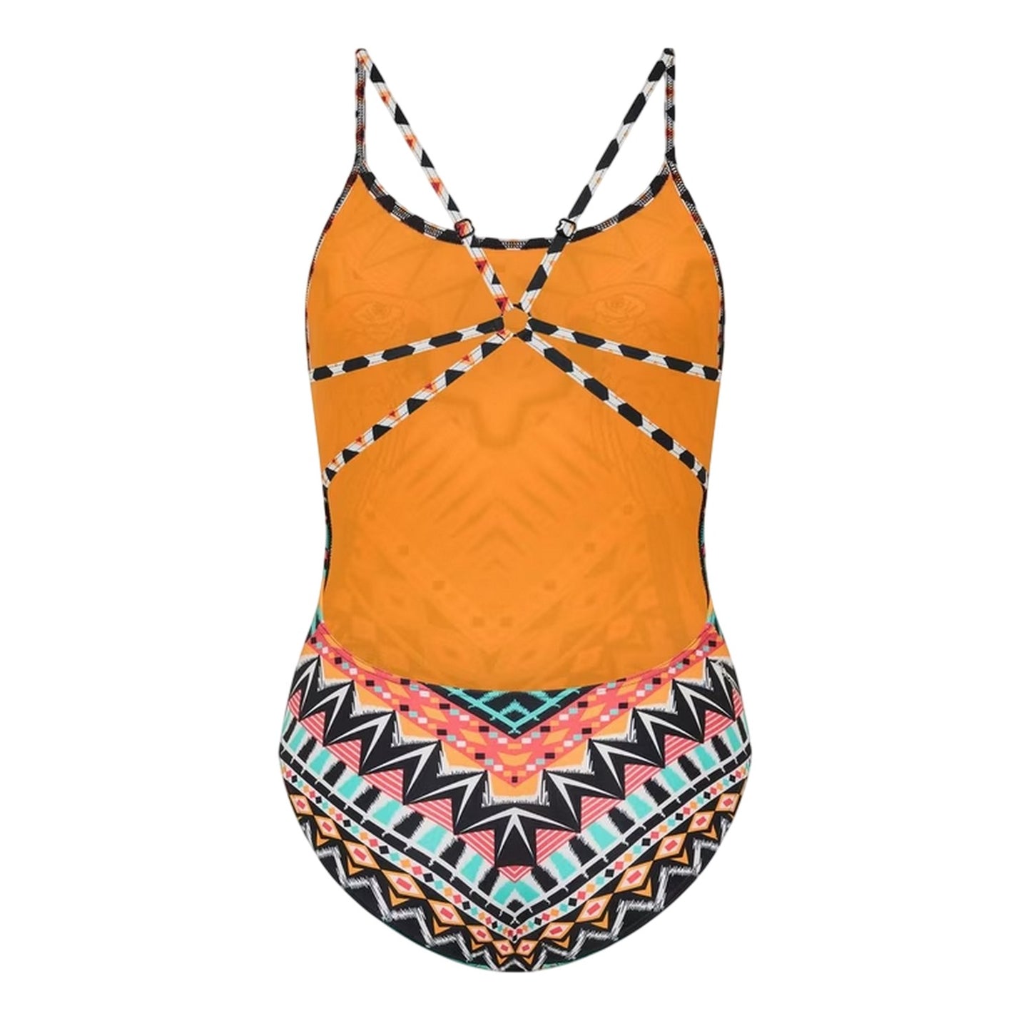 Multicoloured - Back - Zoggs Womens-Ladies Starback All-Over Print One Piece Swimsuit